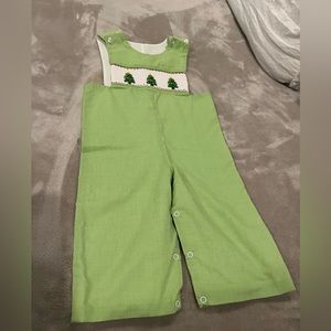 Surcie smocked Christmas tree longalls